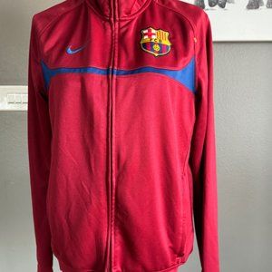 FC Barcelona 2010 Nike Line Up Track Jacket Men's Medium Red Full Zip